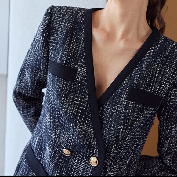 MOTF PREMIUM TWEED DOUBLE BREASTED BLAZER DRESS - Picture 10 of 10